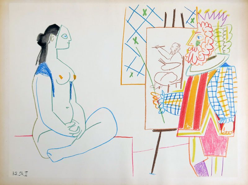 King & Model by Pablo Picasso, 1954